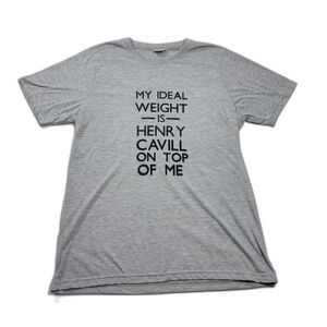 Always Blanks Women's "Henry Cavill" SS Tee Shirt Gray L